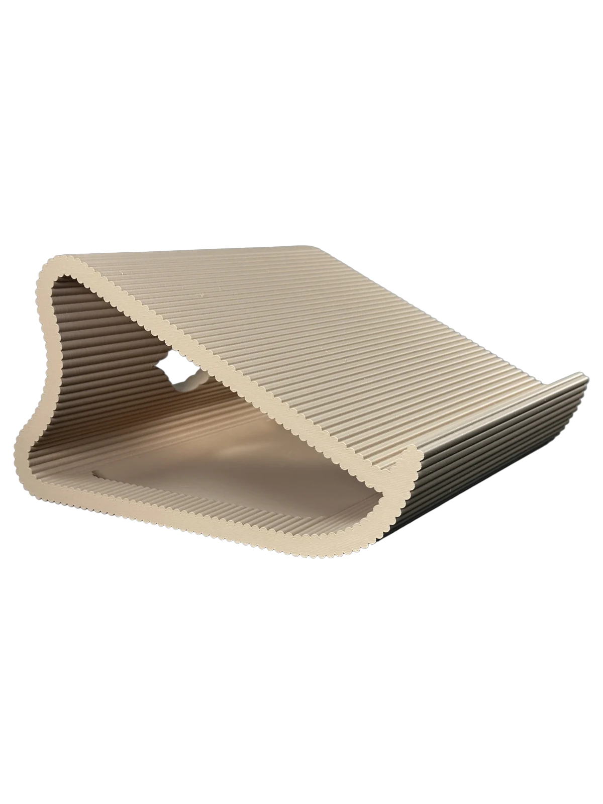 Light brown ribbed laptop stand