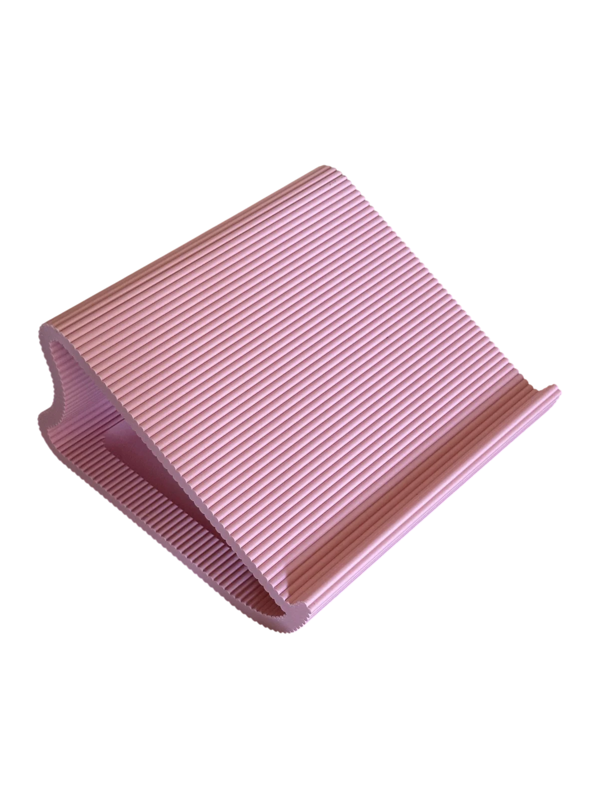 Pastel pink ribbed laptop stand